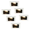 Set van 6 Durham LED inbouwspots vierkant - 4 Watt 345 lumen - 2700k warm wit - GU10 - Dimbaar Kantelbaar - Voor binnen - Wit | HOFTRONIC