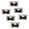 Set van 6 Durham vierkante LED inbouwspots - 4 Watt 345 Lumen - 4000K neutraal wit - GU10 - Dimbaar Kantelbaar - Voor binnen - RVS | HOFTRONIC