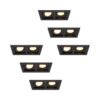 Set van 6 Fresno Dubbele Inbouwspots - Rechthoek - 2x GU10 - 2700K Warm wit - 8 watt 690 lumen - Kantelbaar - IP20 stofdicht - Zwart | HOFTRONIC