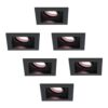 Set van 6 Fresno smart inbouwspots vierkant - Wifi + Bluetooth - RGBWW - GU10 - Kantelbaar - Verzonken - Google Home