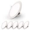 Set van 6 Georgia LED platte Inbouwspots wit - inbouwdiepte 25mm - 18 Watt 1820lm - Rond - 6500K Daglicht Wit - Ø220 mm - IP20 voor binnen | HOFTRONIC