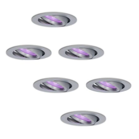 Set van 6 Jose smart inbouwspots - Wifi + Bluetooth - RGBWW - GU10 - Kantelbaar - Google Home