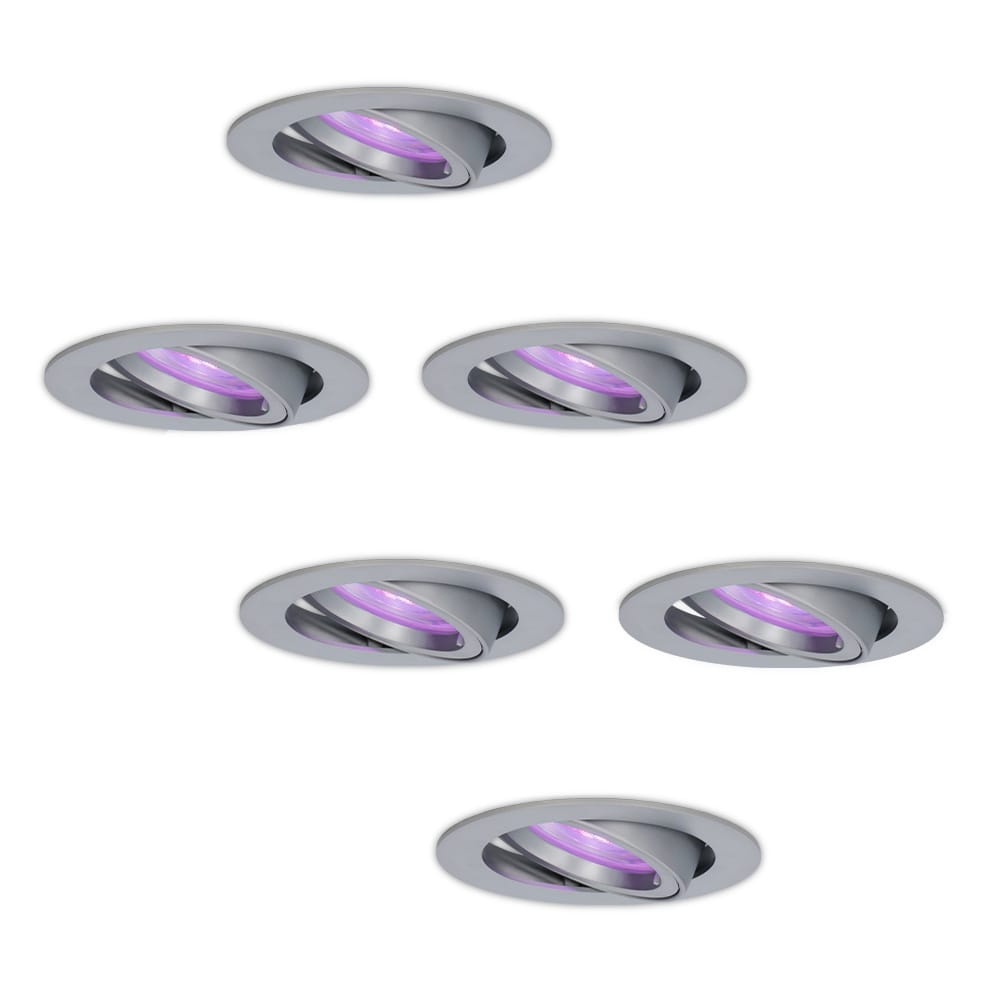 Set van 6 Jose smart inbouwspots - Wifi + Bluetooth - RGBWW - GU10 - Kantelbaar - Google Home
