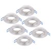 Set van 6 Kobi LED Inbouwspots - Kantelbaar - Diameter 90mm - Rond - GU10 Fitting inbouwarmatuur - IP20 voor binnen - Geborsteld RVS | HOFTRONIC