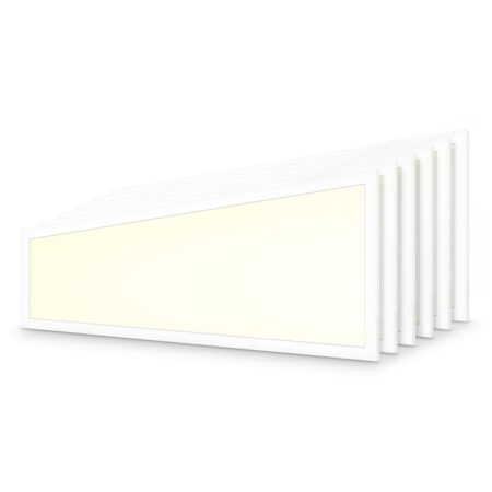 Set van 6 LED panelen - 30x120cm - 36 Watt 4320 lumen (120lm/W) - 3000K warm wit - Flikkervrij - UGR22 - IP20 voor binnen - 50.000 branduren | HOFTRONIC