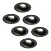 Set van 6 Laredo LED inbouwspots - GU10 4 Watt 345 Lumen - 4000K neutraal wit - Dimbaar - verzonken - Rond - Kantelbaar - IP20 Voor binnen - Zwart | HOFTRONIC