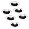 Set van 6 Laredo LED inbouwspots - GU10 4 Watt 345 Lumen - 6500K daglicht wit - Dimbaar - verzonken - Rond - Kantelbaar - IP20 Voor binnen - Wit | HOFTRONIC