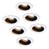 Set van 6 Laredo LED inbouwspots - GU10 - 4 Watt 345 lumen - 2700K Warm wit - Dimbaar - verzonken - Rond - Kantelbaar - IP20 Voor binnen - Wit | HOFTRONIC