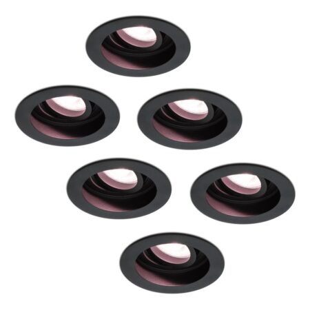 Set van 6 Laredo smart inbouwspots - Wifi + Bluetooth - RGBWW - GU10 - Kantelbaar - Google Home