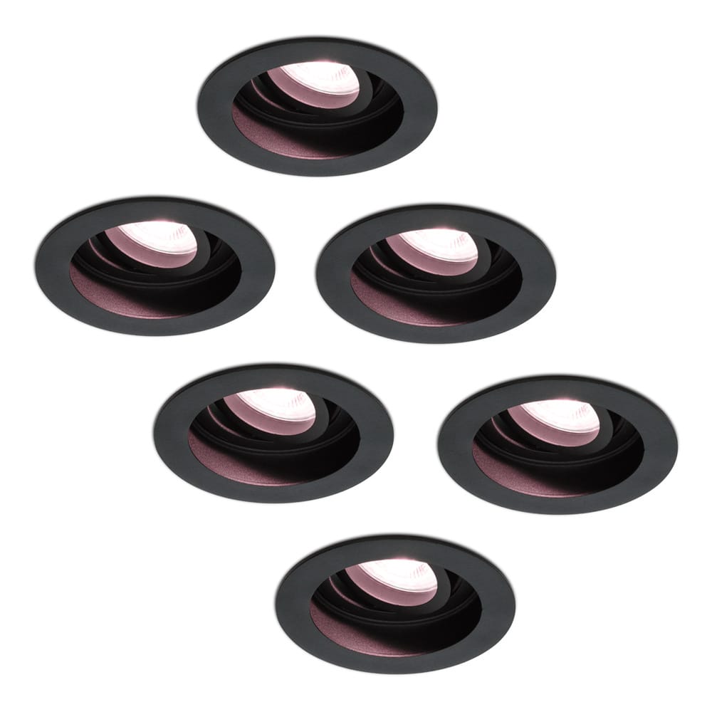 Set van 6 Laredo smart inbouwspots - Wifi + Bluetooth - RGBWW - GU10 - Kantelbaar - Google Home