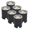 Set van 6 Lilly LED Grondspots - Dimbaar - Kantelbaar - GU10 - 4000K neutraal wit - 4 Watt 345 Lumen - Rond - IK10 - RVS - IP67 waterdicht | HOFTRONIC