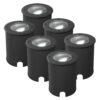 Set van 6 Lilly dimbare LED Grondspot - Kantelbaar - Overrijdbaar - Rond - 6500K daglicht wit - IP67 waterdicht - 3 jaar garantie - Zwart | HOFTRONIC