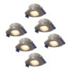 Set van 6 Lima LED inbouwspots - 4 Watt 345 Lumen - 4000K neutraal wit - GU10 - Dimbaar - Rond - Kantelbaar - IP65 Waterdicht - RVS - Voor binnen