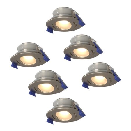 Set van 6 Lima LED inbouwspots - 4 Watt 345 Lumen - 4000K neutraal wit - GU10 - Dimbaar - Rond - Kantelbaar - IP65 Waterdicht - RVS - Voor binnen