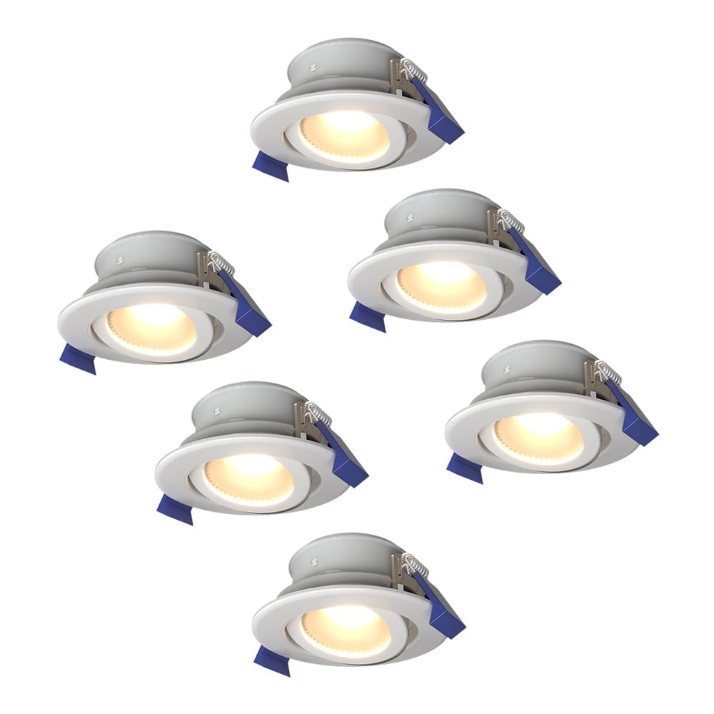 Set van 6 Lima LED inbouwspots - 4 Watt 345 Lumen - 4000K neutraal wit - GU10 - Dimbaar - Rond - Kantelbaar - IP65 Waterdicht - Wit - Voor binnen