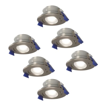 Set van 6 Lima LED inbouwspots - 4 Watt 345 Lumen - 6500K daglicht wit - GU10 - Dimbaar - Rond - Kantelbaar - IP65 Waterdicht - RVS - Voor binnen