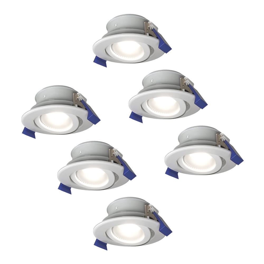 Set van 6 Lima LED inbouwspots - 4 Watt 345 Lumen - 6500K daglicht wit - GU10 - Dimbaar - Rond - Kantelbaar - IP65 Waterdicht - Wit - Voor binnen