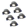 Set van 6 Lima LED inbouwspots - 4 Watt 345 Lumen - 6500K daglicht wit - GU10 - Dimbaar - Rond - Kantelbaar - IP65 Waterdicht - Zwart - Voor binnen