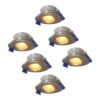 Set van 6 Lima LED inbouwspots - 4 Watt 345 lumen - 2700K Warm wit - GU10 - Dimbaar - Rond - Kantelbaar - IP65 Waterdicht - RVS - Voor binnen