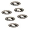 Set van 6 Lublin LED inbouwspots - 4 Watt 345 Lumen - 6500K Daglicht wit - GU10 - Dimbaar - Rond - Kantelbaar - IP20 Stofdicht - RVS | HOFTRONIC