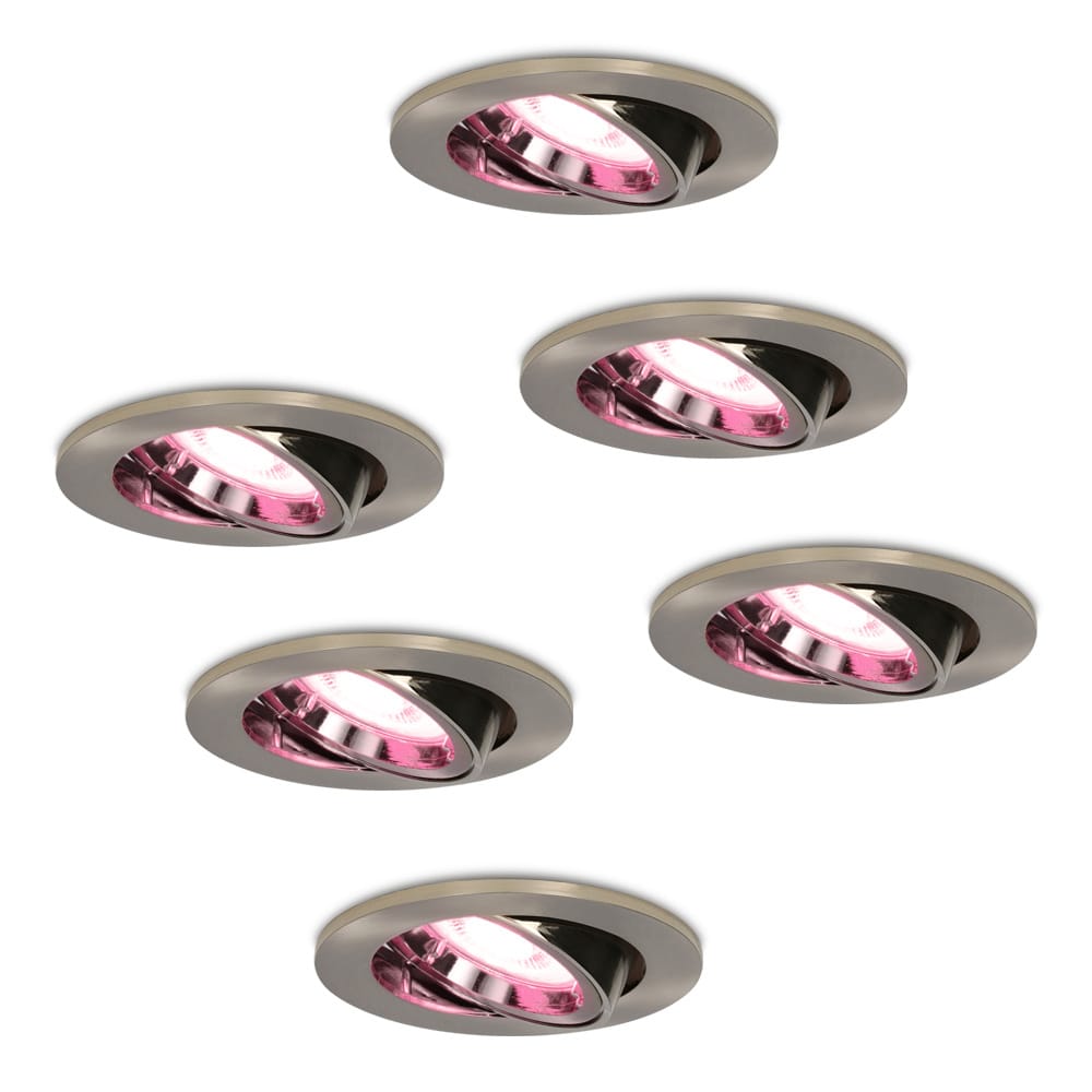 Set van 6 Lublin smart inbouwspots - Wifi + Bluetooth - RGBWW - GU10 - Kantelbaar - Google Home