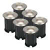 Set van 6 Maisy LED Grondspot - Dimbaar - Rond - Ø12cm - GU10 - 4 Watt 345 Lumen - 4000K neutraal wit - RVS - IP67 waterdicht - Tuinspot - Oprit | HOFTRONIC