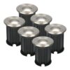Set van 6 Maisy LED Grondspot - Dimbaar - Rond - Ø12cm - GU10 - 4 Watt 345 Lumen - 6500K daglicht wit - RVS - IP67 waterdicht - Tuinspot - Oprit | HOFTRONIC