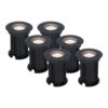 Set van 6 Maisy LED Grondspots Rond - Dimbaar - GU10 - 4000K neutraal wit - 4 Watt 345 Lumen - Rond - Ø12cm - Tuinspot - Oprit - Zwart - IP67 waterdicht | HOFTRONIC