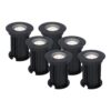 Set van 6 Maisy LED Grondspots Rond - Dimbaar - GU10 - 6500K daglicht wit - 4 Watt 345 Lumen - Rond - Ø12cm - Tuinspot - Oprit - Zwart - IP67 waterdicht | HOFTRONIC