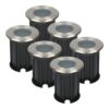 Set van 6 Maisy LED Grondspots - Rond - Ø12cm - RVS - GU10 fitting - Excl. lichtbron - IP67 waterdicht - Tuinspot - Oprit | HOFTRONIC