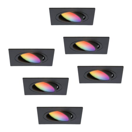 Set van 6 Mallorca - LED inbouwspot - IP20 - Kantelbaar - 5
