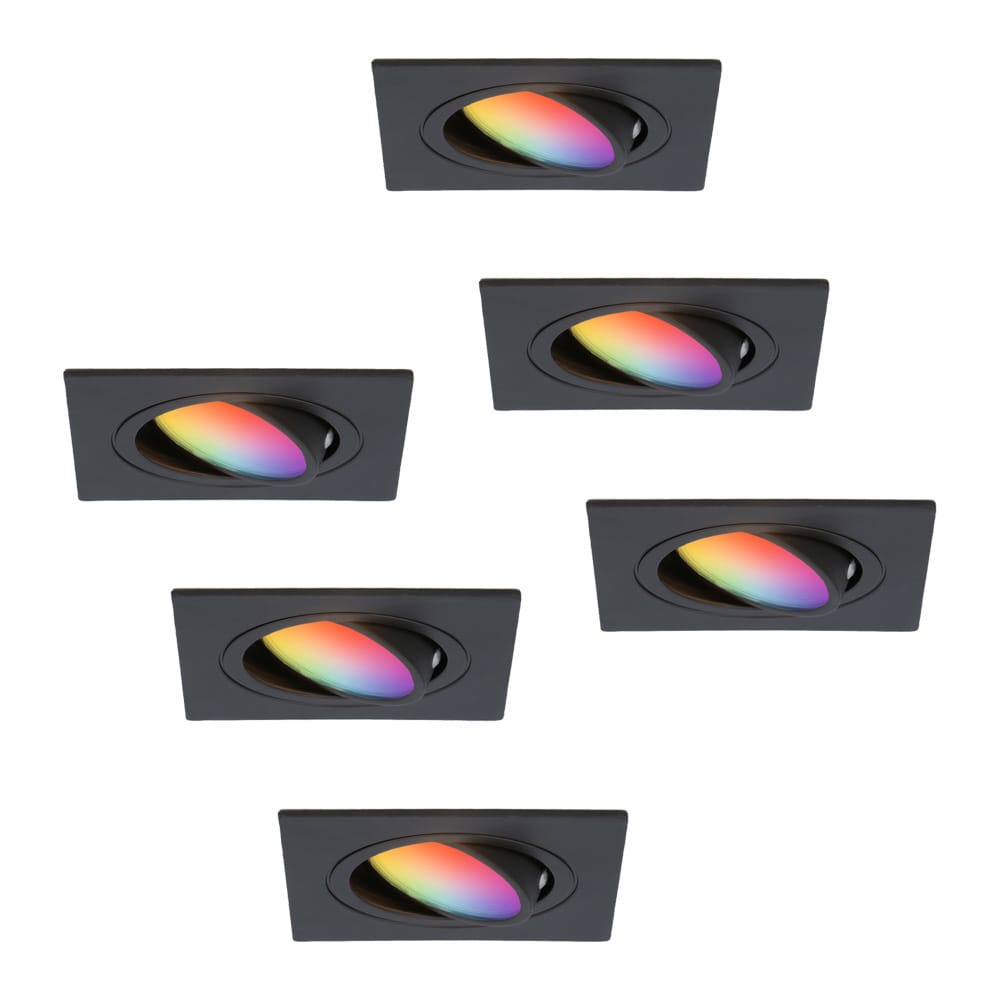 Set van 6 Mallorca - LED inbouwspot - IP20 - Kantelbaar - 5