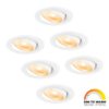 Set van 6 Malta LED inbouwspots - 5 Watt 360 lumen - Dim to warm - Rond - Kantelbaar - IP44 waterdicht - Wit - Incl. Quick Connector box | HOFTRONIC