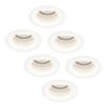 Set van 6 Mari LED inbouwspots verzonken - 4 Watt 345 Lumen - 6500K daglicht wit - GU10 - Dimbaar - Rond - IP64 Waterdicht - Wit - Anti-glare | HOFTRONIC