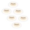 Set van 6 Mari - LED platte inbouwspots met lage inbouwdiepte - 6 Watt 570 Lumen - 4000K Neutraal wit - GU10 LED Module - Verzonken - Dimbaar - Rond - IP65 waterdicht - Wit | HOFTRONIC