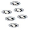 Set van 6 Maya LED inbouwspots - 4 Watt 345 Lumen - 4000K Neutraal wit - GU10 - Dimbaar - Rond - Kantelbaar - IP20 voor binnen - Chroom | HOFTRONIC