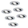 Set van 6 Maya LED inbouwspots - 4 Watt 345 Lumen - 6500K Daglicht wit - GU10 - Dimbaar - Rond - Kantelbaar - IP20 Stofdicht - Chroom | HOFTRONIC
