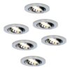 Set van 6 Maya LED inbouwspots - 4 Watt 345 lumen - 2700K Warm wit - GU10 - Dimbaar - Rond - Kantelbaar - IP20 voor binnen - Chroom | HOFTRONIC