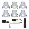 Set van 6 Milano inbouwspots 12V - IP65 waterdicht - 2700K warm wit - 3 Watt 200 lumen - RVS - Verandaverlichting - Dimbaar | HOFTRONIC