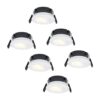 Set van 6 Napels LED inbouwspots Extra Plat (39mm) - 360° Kantelbaar - 8 Watt 570 Lumen - Dimbaar - IP65 Waterdicht voor Badkamer