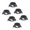 Set van 6 Napels LED inbouwspots Extra Plat (39mm) - 360° Kantelbaar - 8 Watt 570 Lumen - Dimbaar - IP65 Waterdicht voor Badkamer