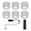 Set van 6 Navarra Mini LED Opbouwspots met Trafo - 12 Volt 3 Watt 200 lumen - Dimbaar - Plat 21