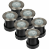 Set van 6 Oblique LED Grondspots buiten - XL Ø15cm - 20° Stralingshoek - 4000K neutraal wit - 8W 350lm - Tuinspot - RVS - IP67 waterdicht | V-TAC