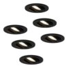 Set van 6 Oslo LED inbouwspot - 4 Watt 345 Lumen - 4000K Neutraal wit - GU10 - Dimbaar - Rond - Kantelbaar - IP20 Stofdicht - Zwart | HOFTRONIC