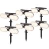 Set van 6 Pato - Solar prikspot - Bewegingssensor en schemerschakelaar - PIR - 3000K Warm wit - 2 lichtstanden - 300 Lumen - 6-12 uur brandtijd - IP65 waterdicht - Tuinspot | HOFTRONIC