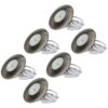 Set van 6 Pavo - Platte LED ipbouwspots met lage inbouwdiepte 12mm - 3 Watt 300 Lumen - 2700K Warm wit - Dimbaar - Rond - Meubelspot - IP44 waterdicht - RVS | HOFTRONIC