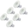 Set van 6 Pavo - Platte LED ipbouwspots met lage inbouwdiepte 12mm - 3 Watt 300 Lumen - 2700K Warm wit - Dimbaar - Rond - Meubelspot - IP44 waterdicht - Wit | HOFTRONIC