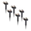 Set van 6 Pinero Dubbel LED prikspots - GU10 8 watt 345 lumen - Dimbaar - Kantelbaar - 2700K warm wit - IP65 Waterdicht - Zwart | HOFTRONIC
