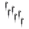 Set van 6 Pinero LED prikspots - GU10 4 Watt 345 Lumen - Dimbaar - Kantelbaar - 6500K daglicht wit - IP64 Waterdicht - Zwart - Tuinspot | HOFTRONIC