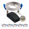 Set van 6 Pisa - LED Inbouwspots - Armatuur - Diameter 85mm - GU10 Fitting incl. lamphouder - Rond - IP65 voor badkamer en buiten - RVS | HOFTRONIC
